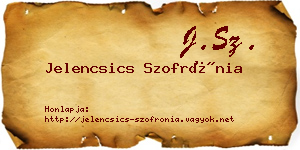 Jelencsics Szofrónia névjegykártya